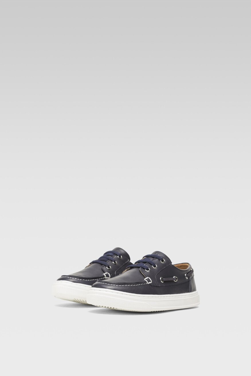 Skórzane półbuty granatowe