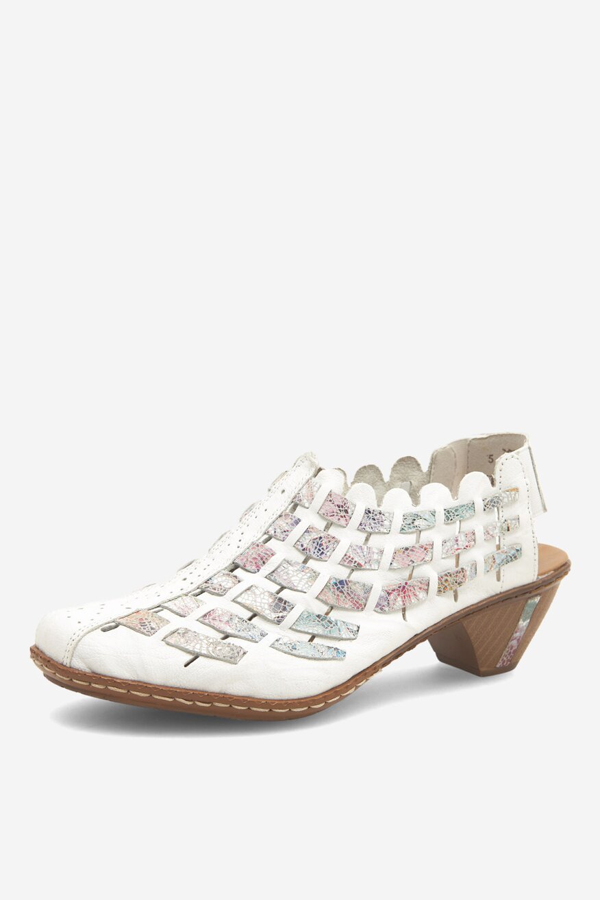 Czółenka skórzane na słupku