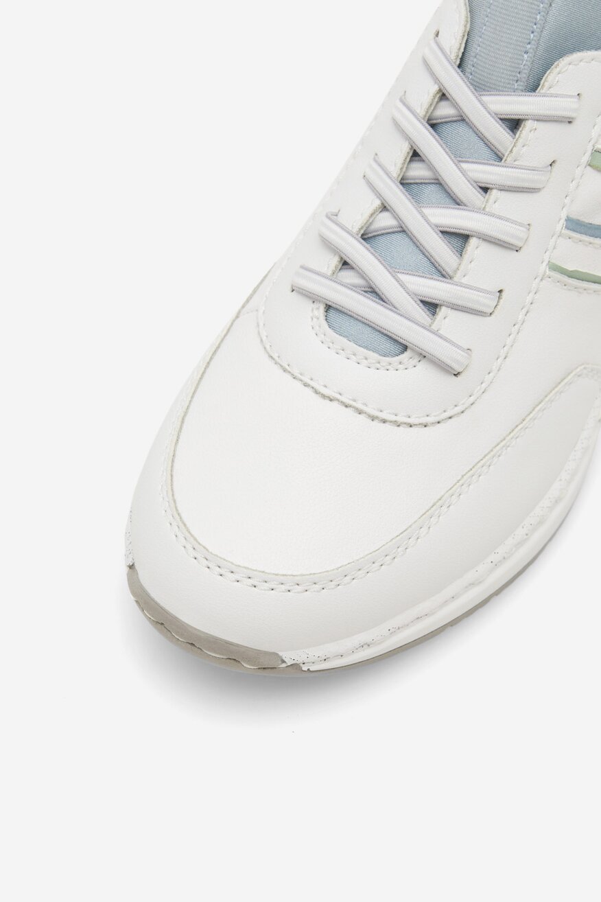 Sneakersy skórzane na koturnie