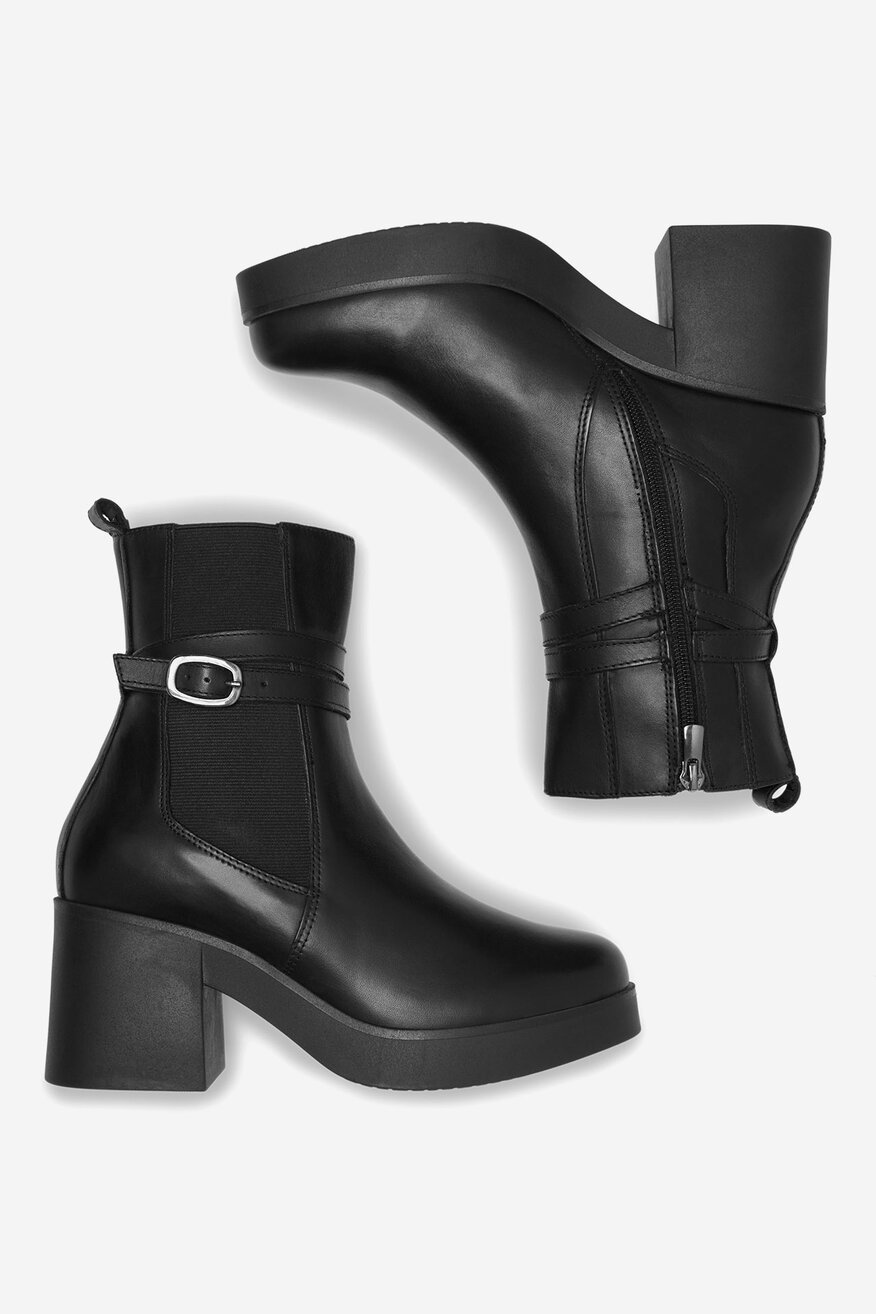 Botki skórzane na słupku