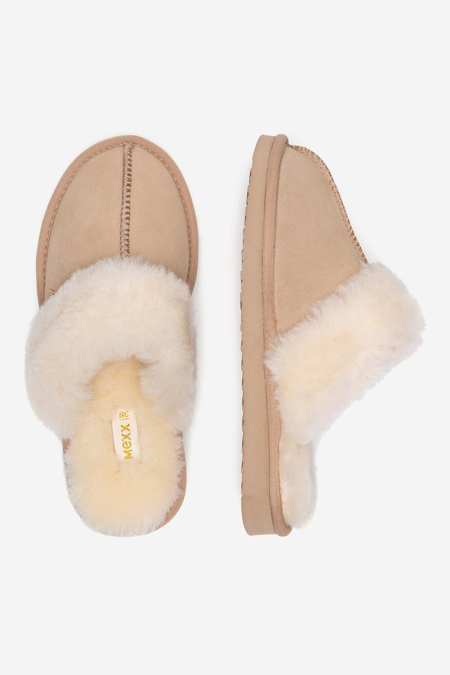 Kapcie skórzane ocieplane