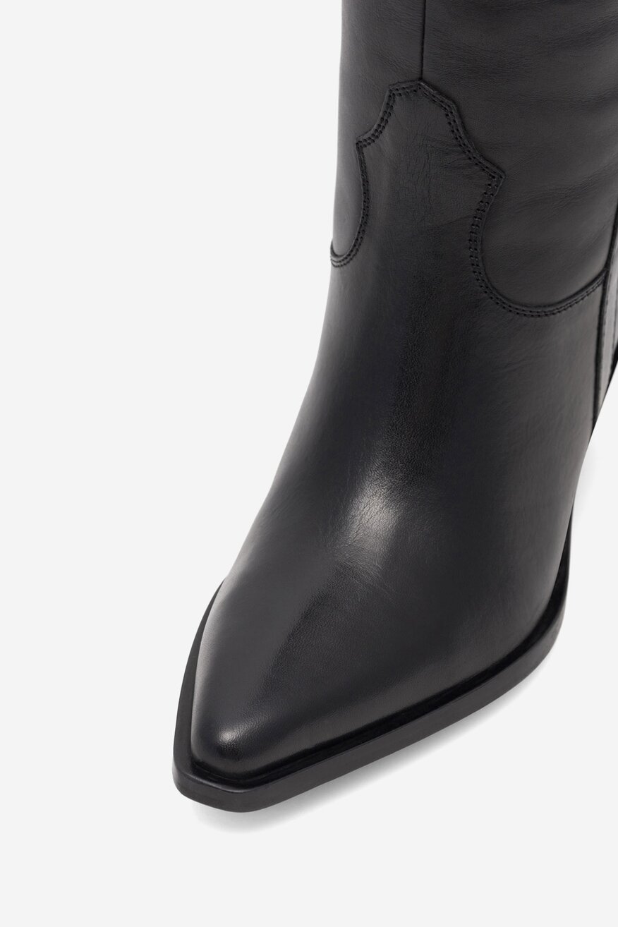 Kowbojki skórzane wysokie