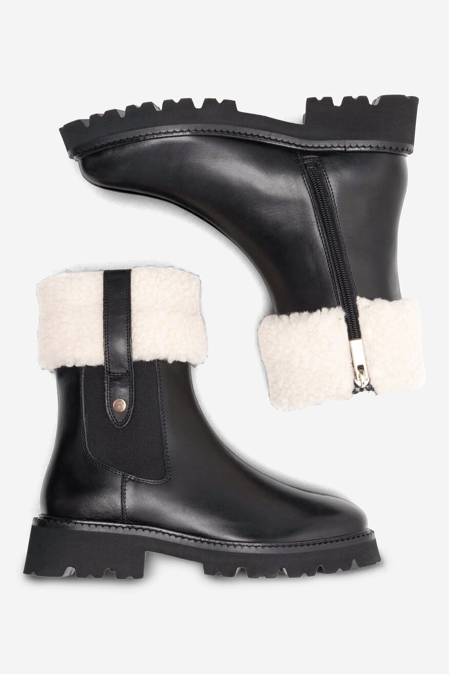 Botki skórzane ocieplane