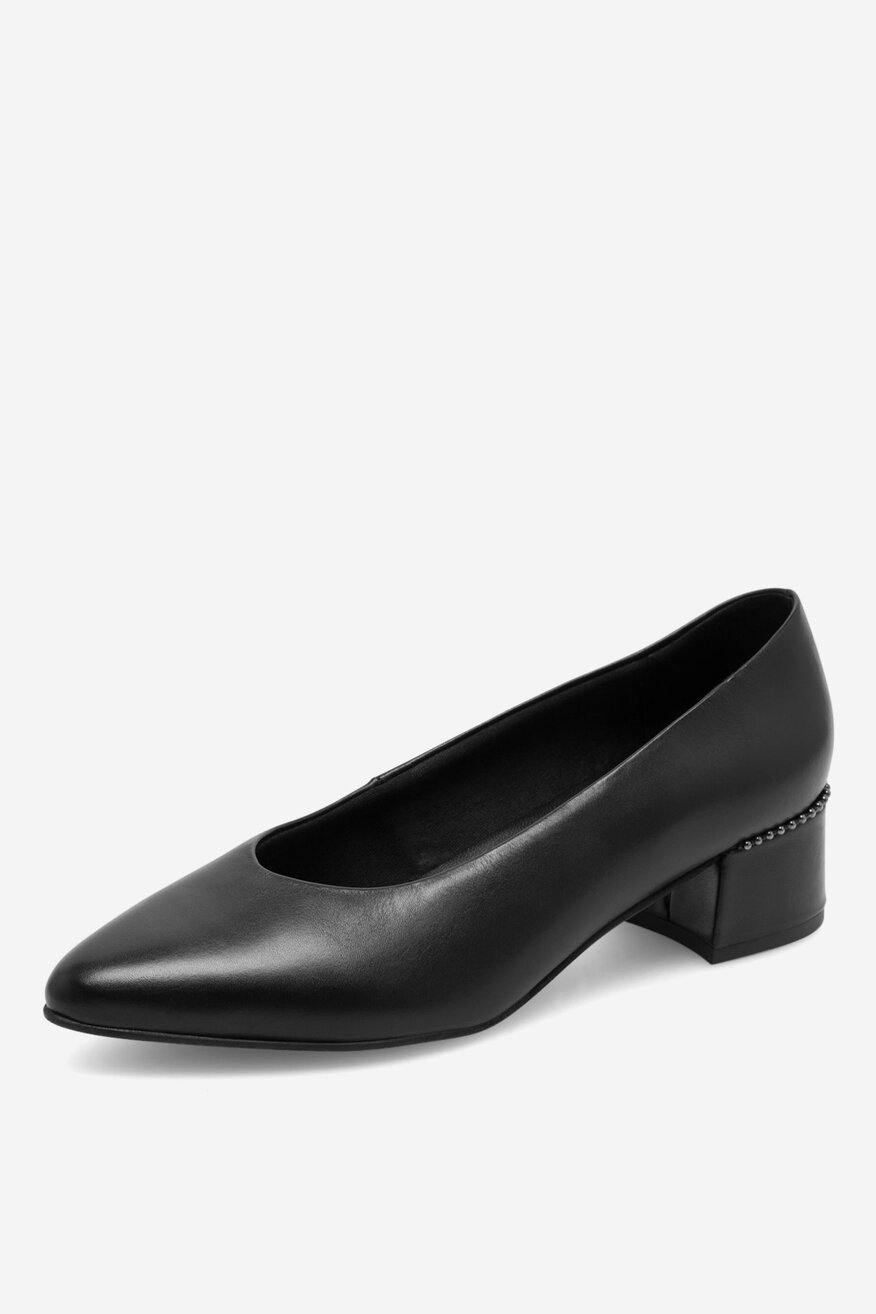 Czółenka skórzane na słupku