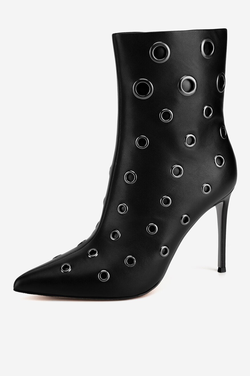 Botki skórzane na szpilce