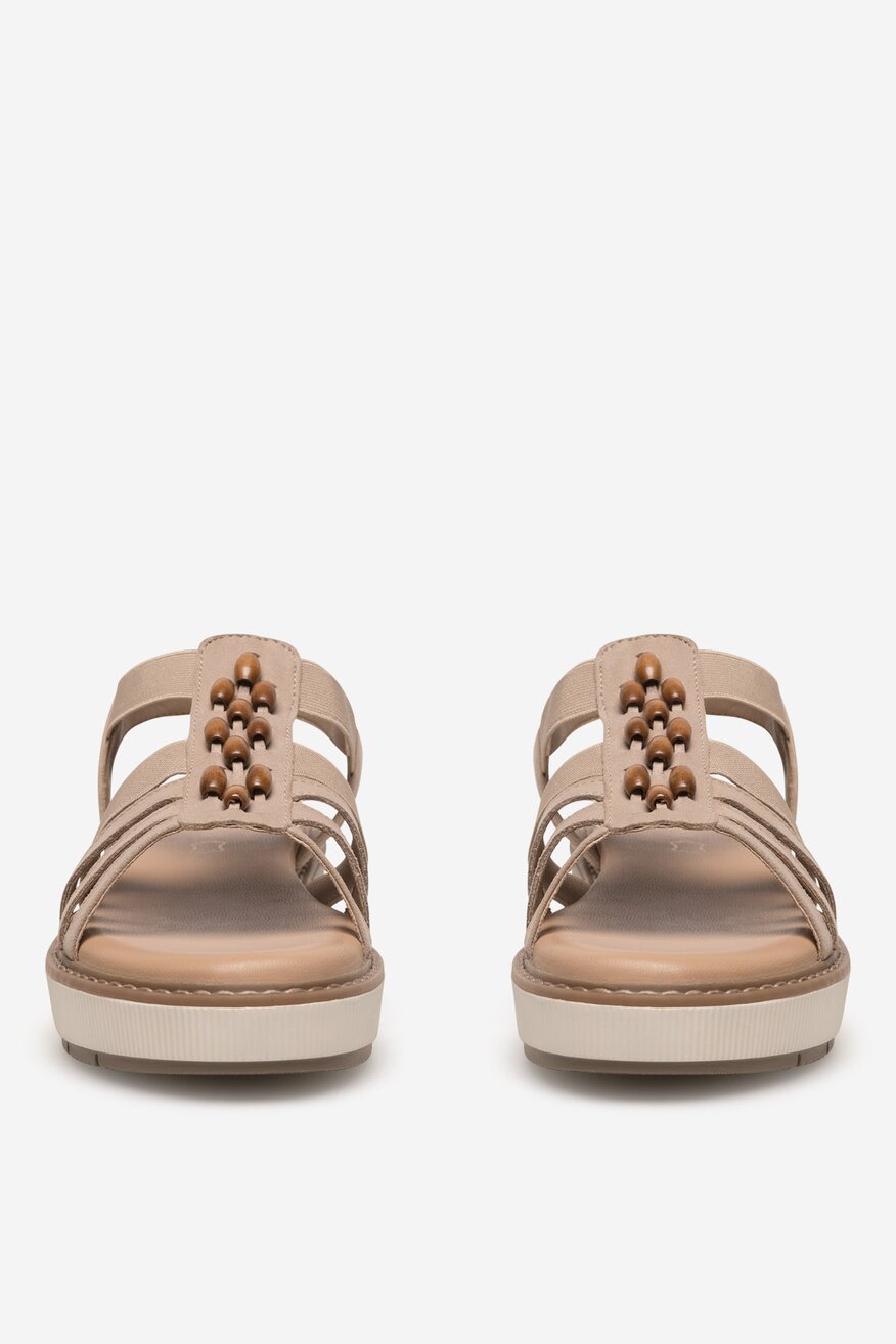 Sandały skórzane na koturnie