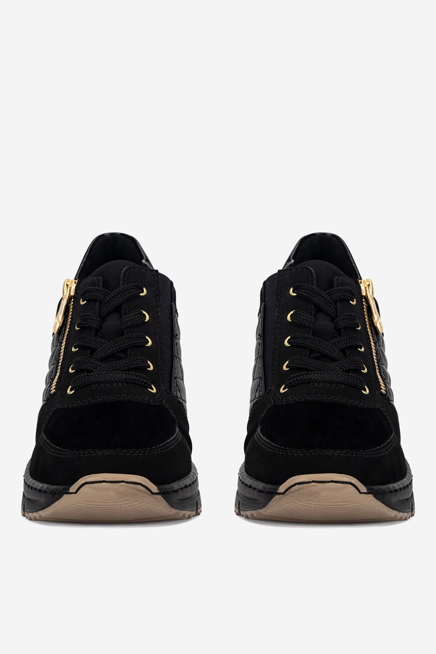 Sneakersy skórzane na koturnie