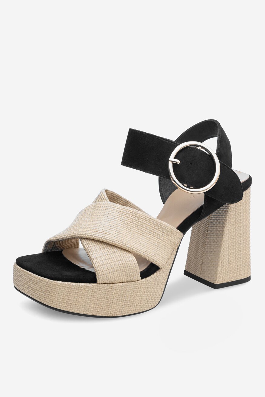 Sandały skórzane na słupku