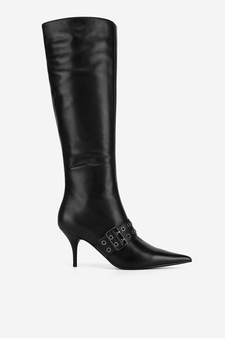 Kozaki skórzane na szpilce