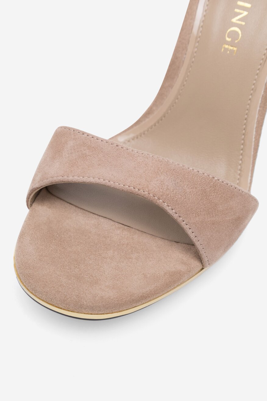 Sandały skórzane na szpilce