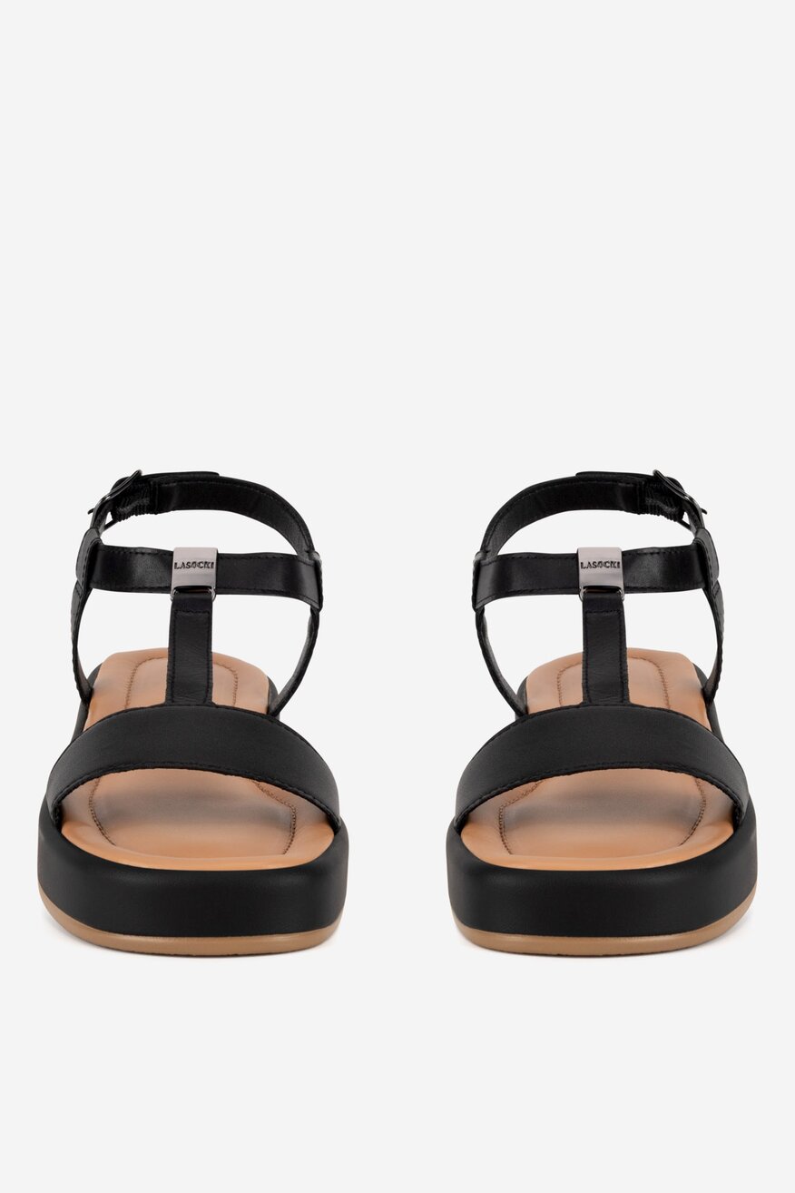 Sandały skórzane na platformie