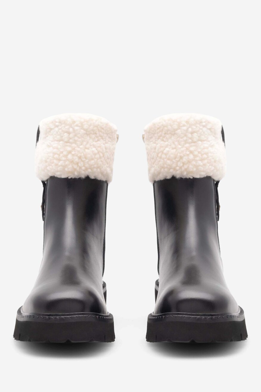 Botki skórzane ocieplane