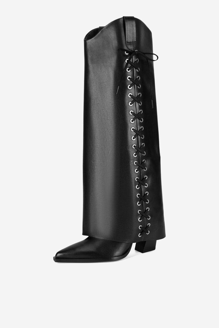 Kozaki skórzane na słupku