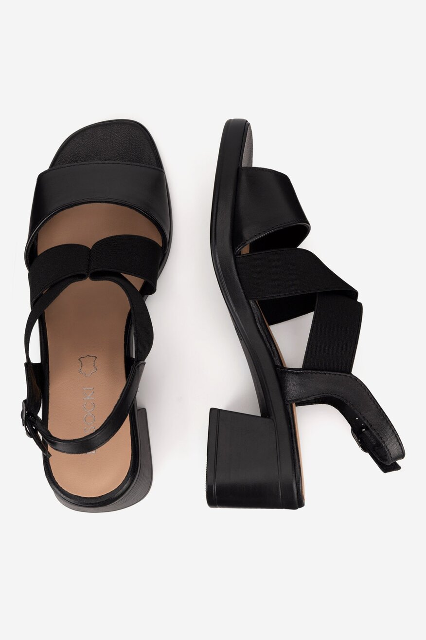 Sandały skórzane na słupku