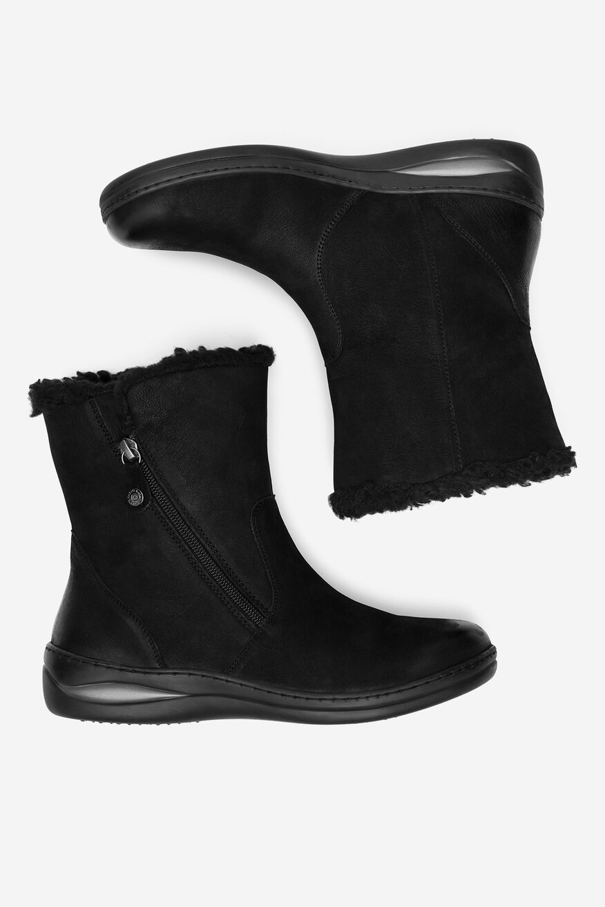 Botki skórzane ocieplane
