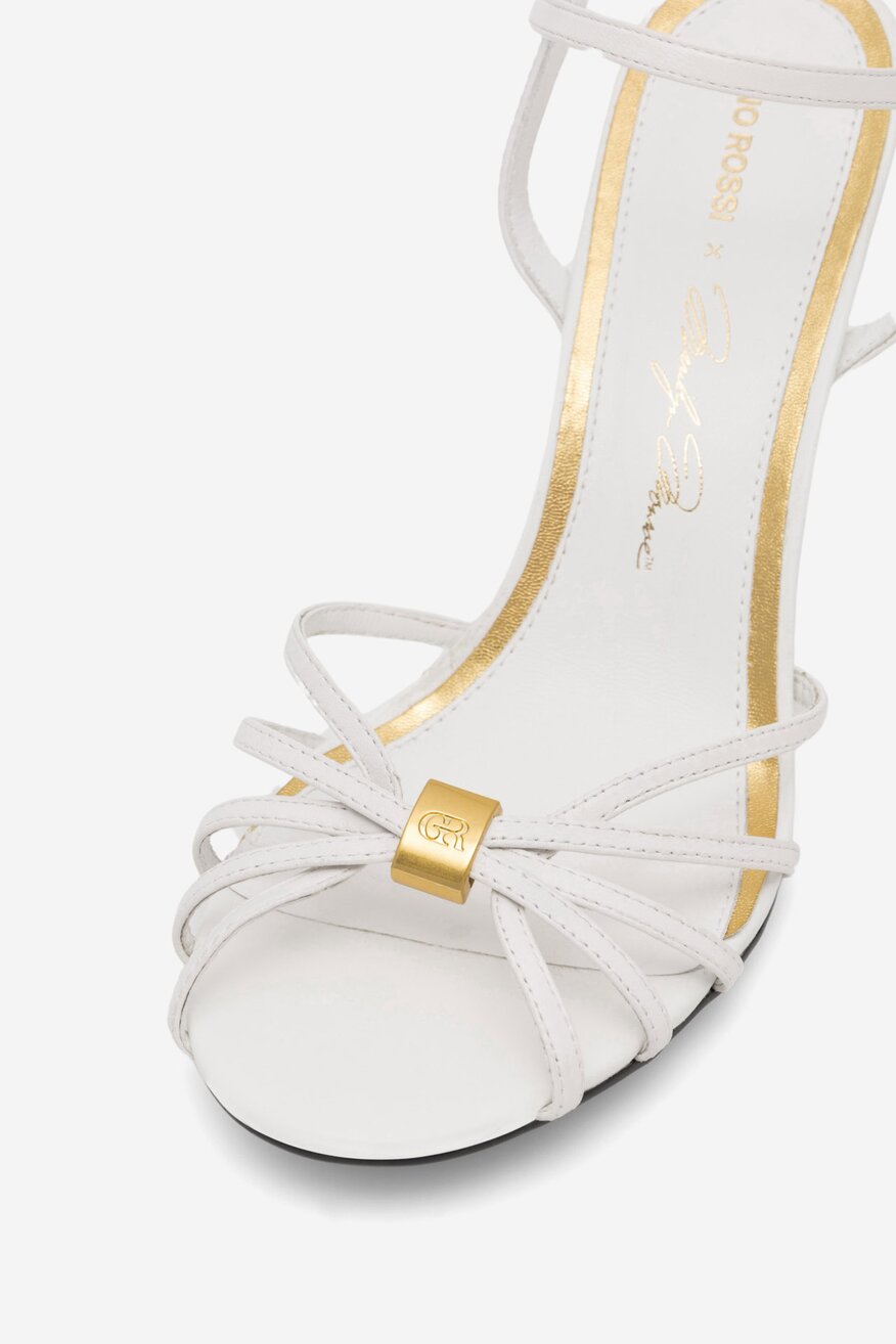 Sandały skórzane na szpilce