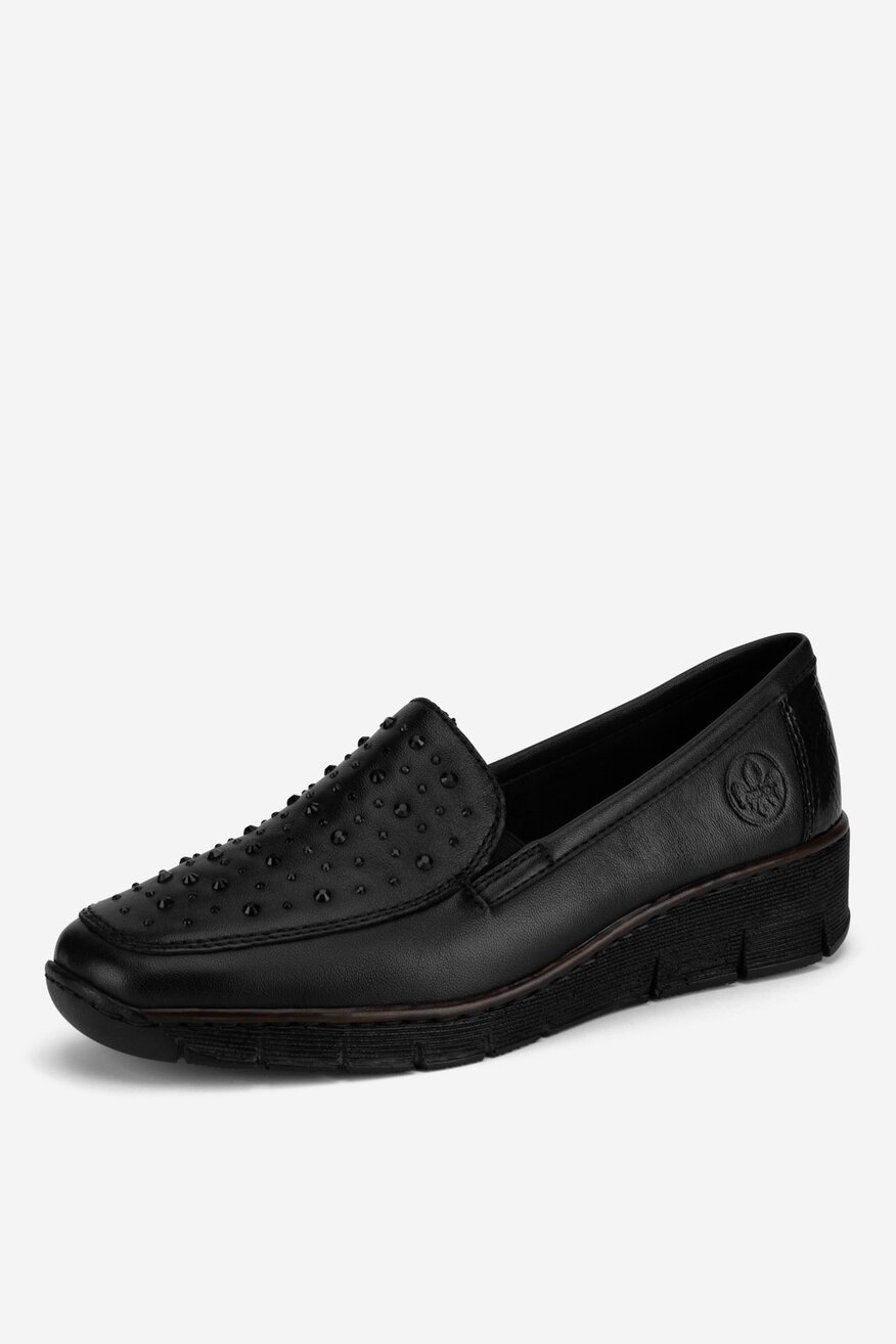 Półbuty skórzane na koturnie