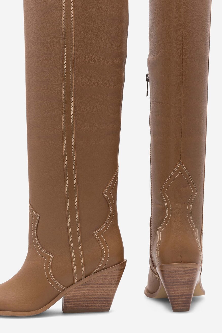 Kowbojki skórzane wysokie