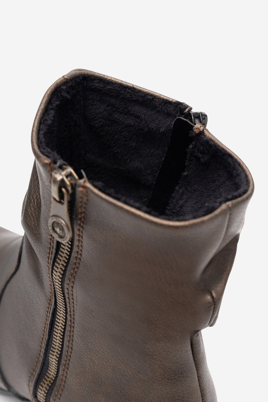 Botki skórzane ocieplane