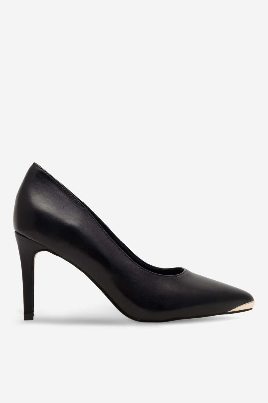 Czółenka skórzane na szpilce