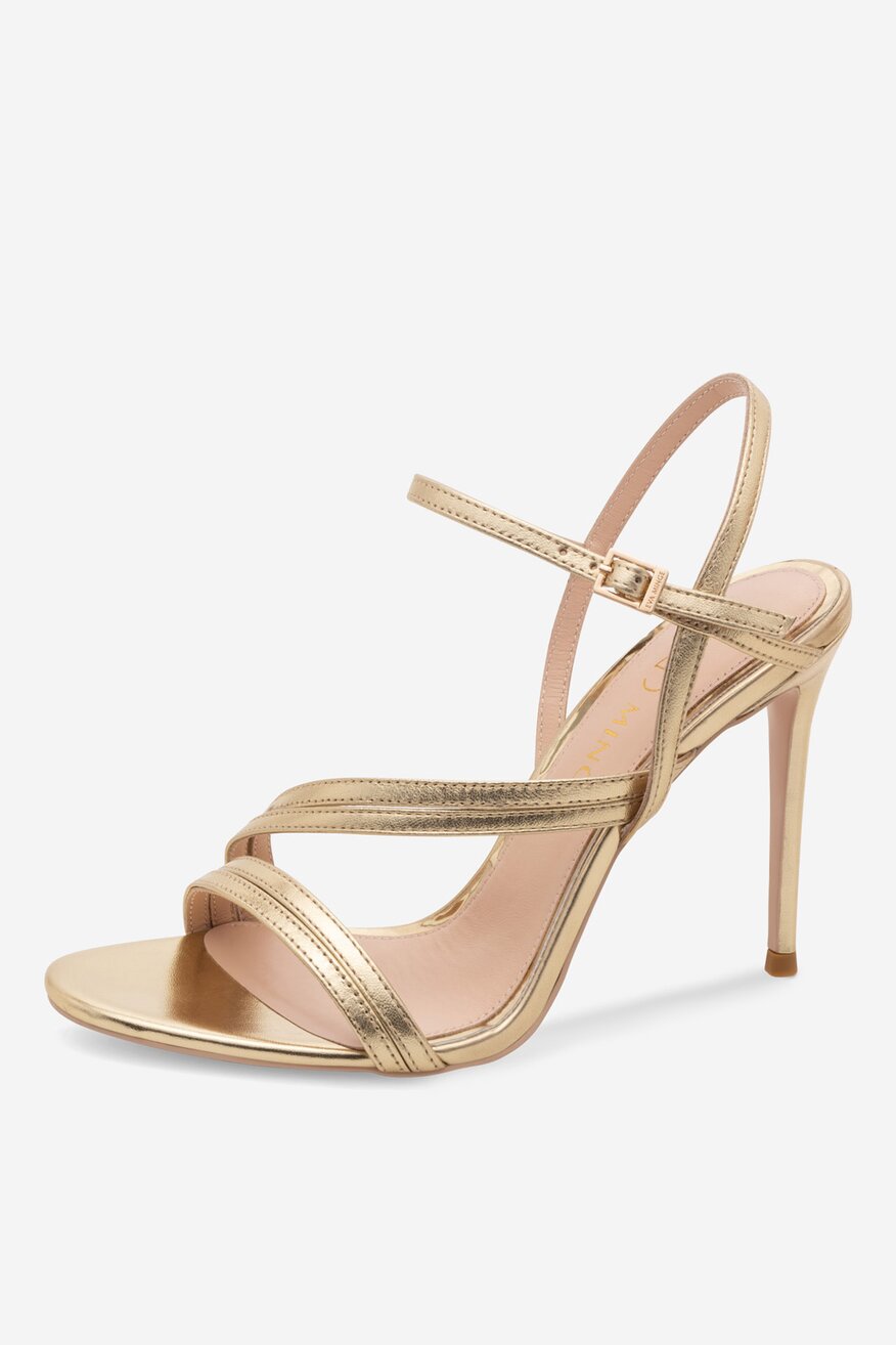 Sandały skórzane na szpilce