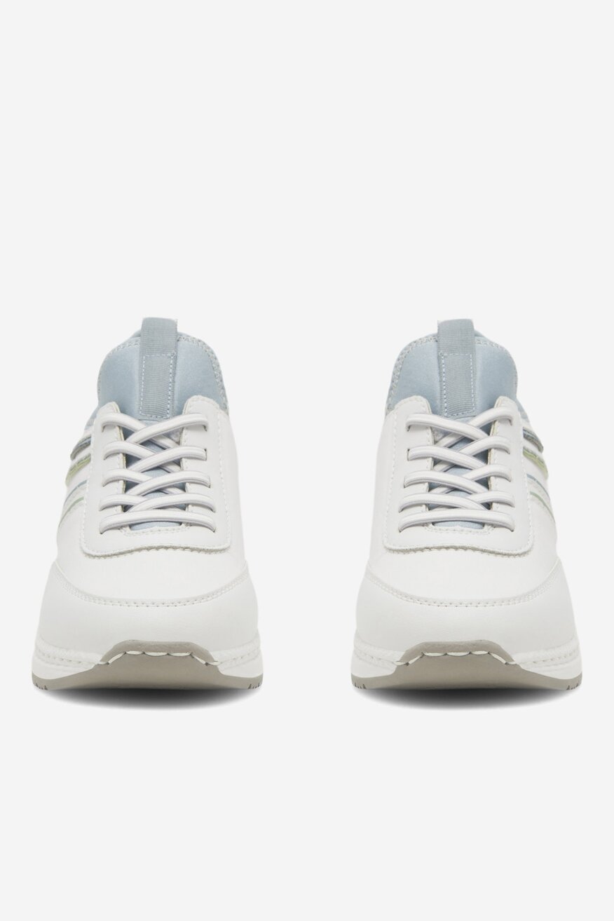 Sneakersy skórzane na koturnie