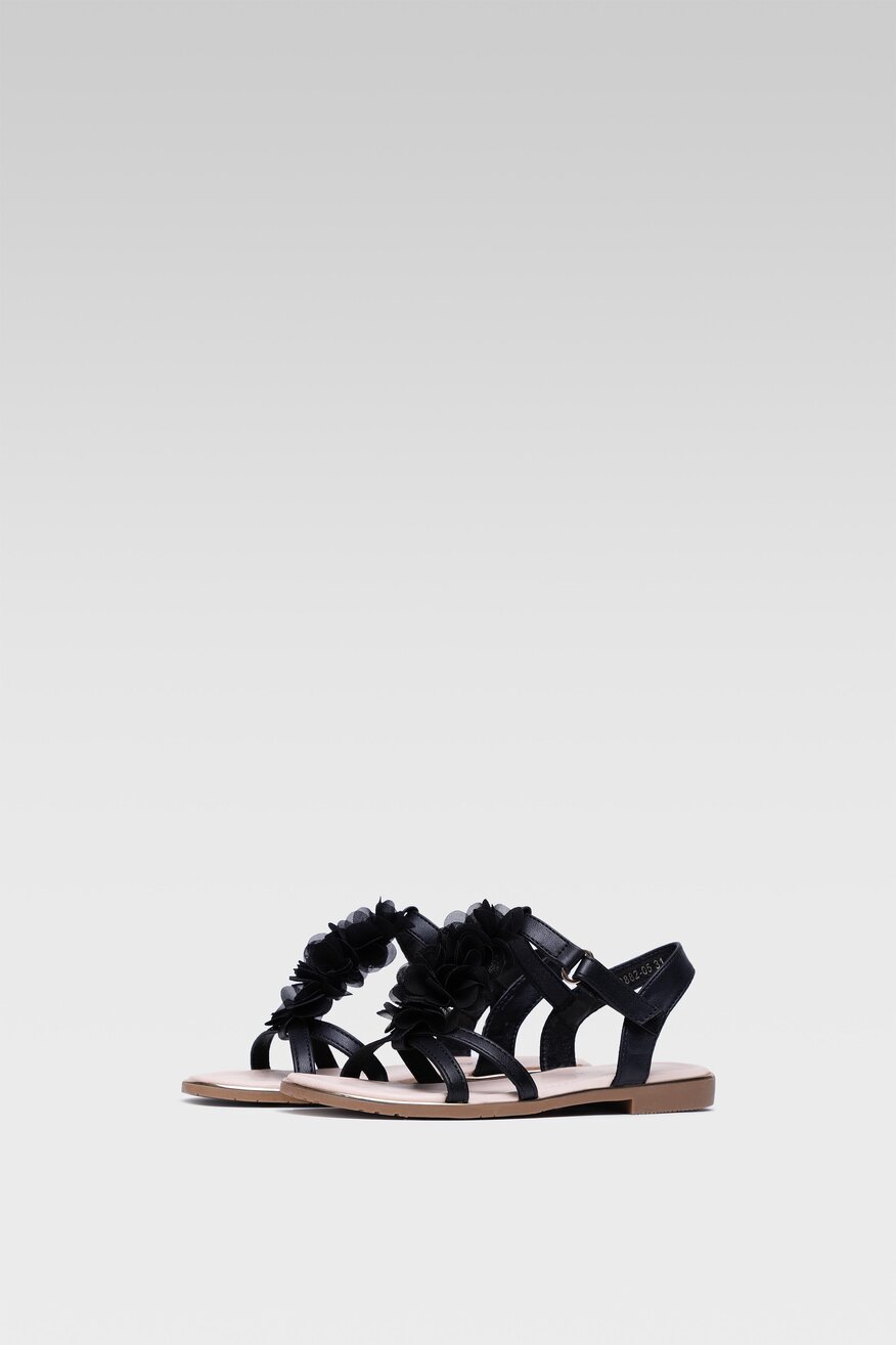 Sandały z aplikacją czarne