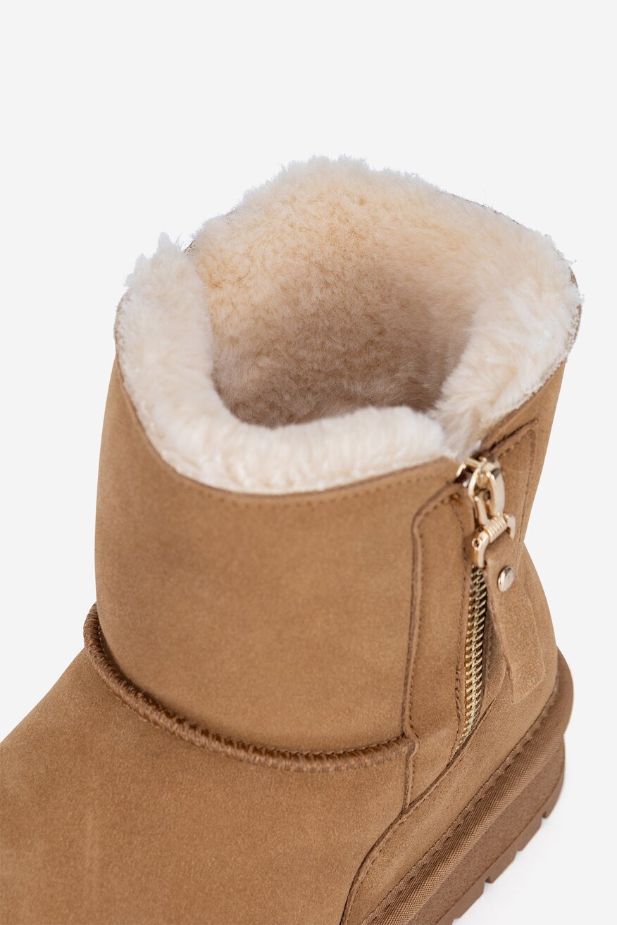 Botki skórzane ocieplane