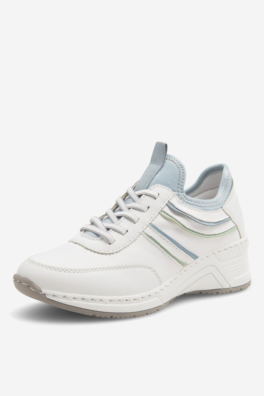 Sneakersy skórzane na koturnie