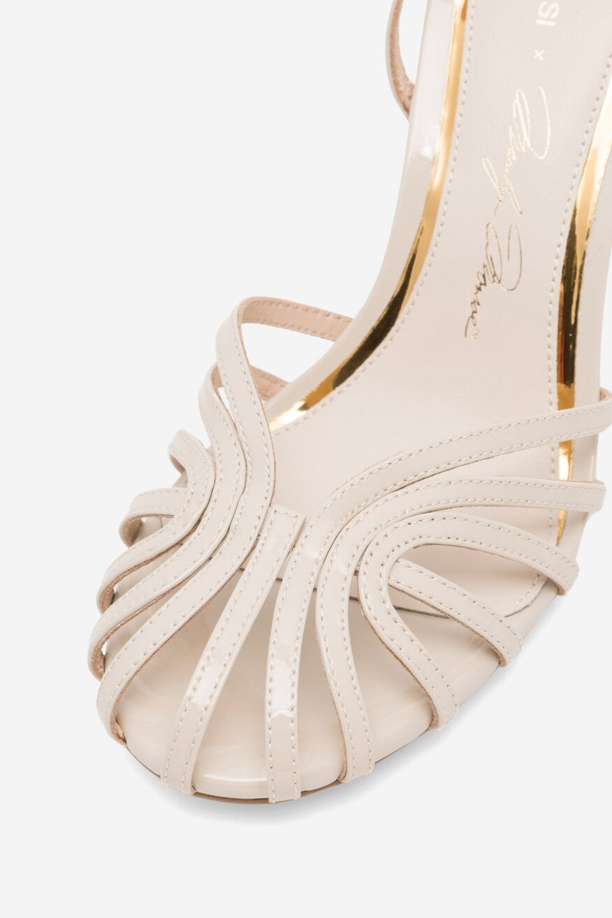 Sandały skórzane na szpilce