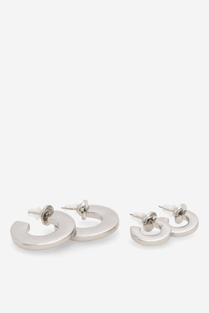 Zestaw 2 par kolczyków metaliczne