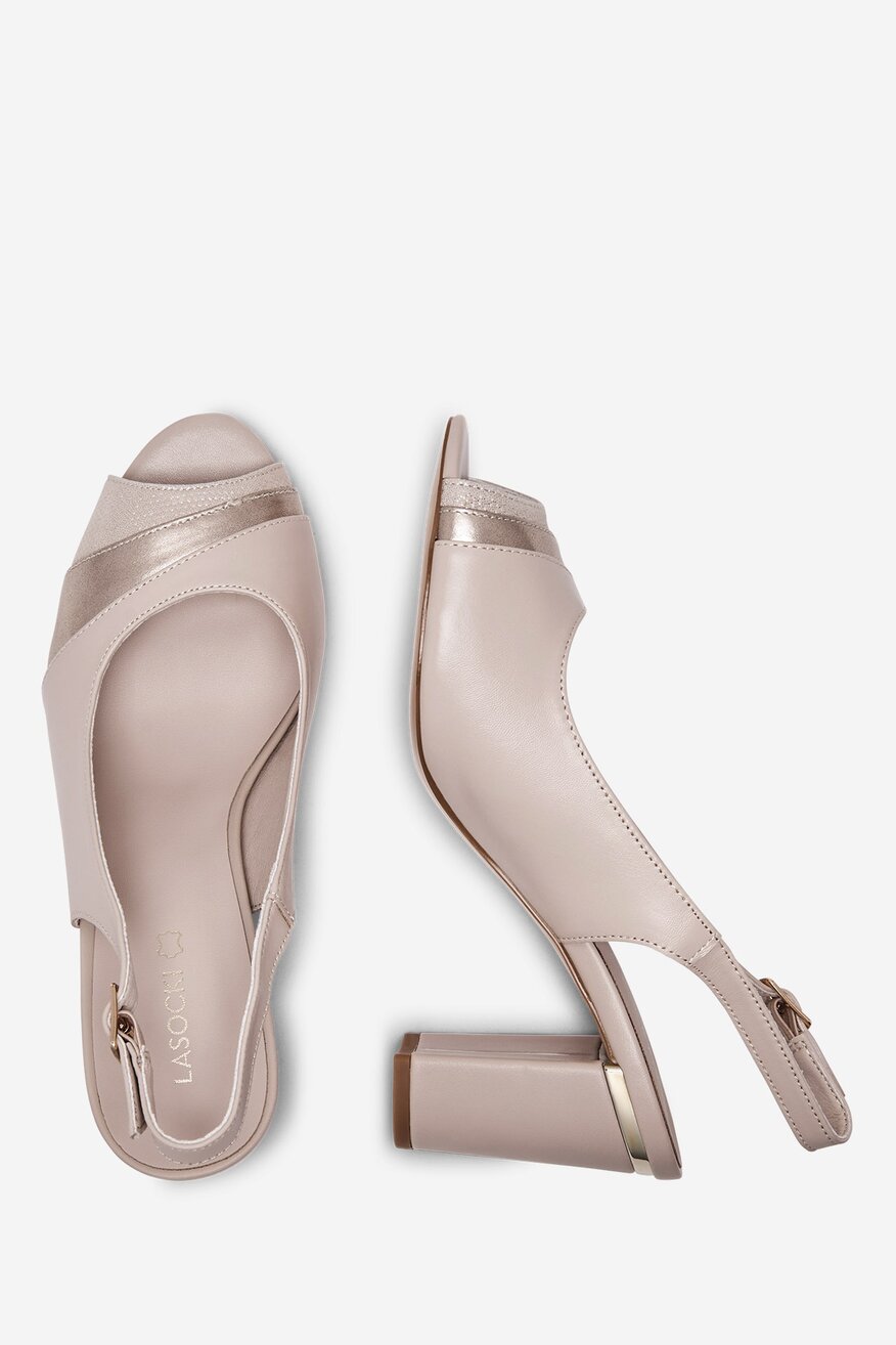 Sandały skórzane na słupku