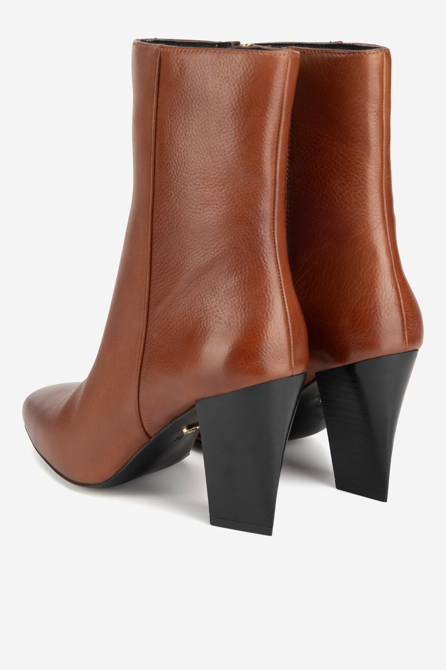 Botki skórzane na słupku