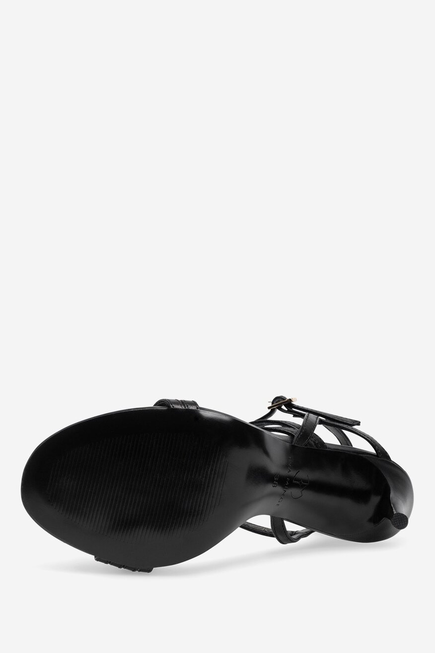 Sandały skórzane na szpilce