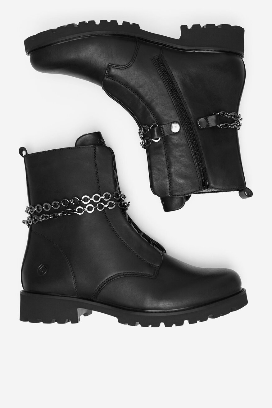 Botki skórzane ocieplane