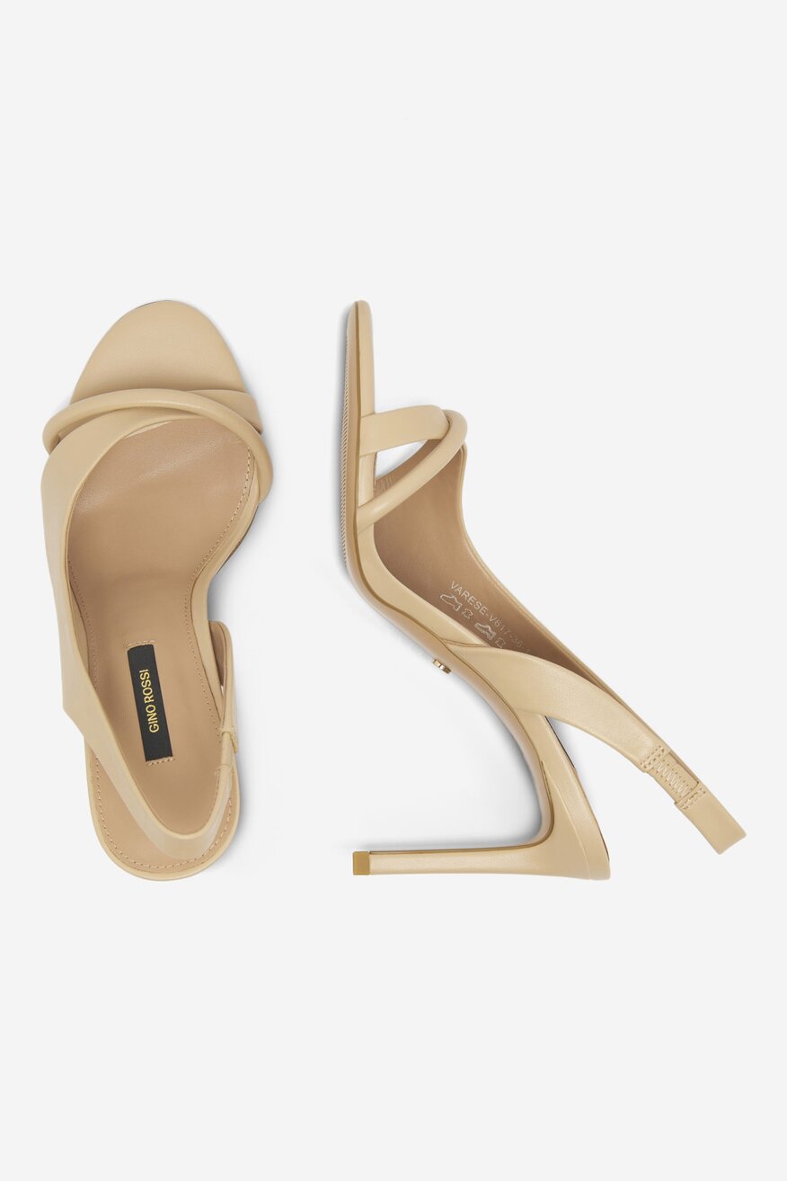 Sandały skórzane na szpilce