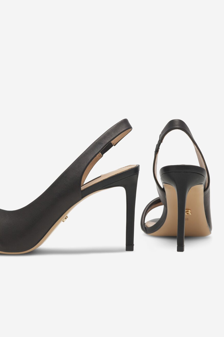 Sandały skórzane na szpilce