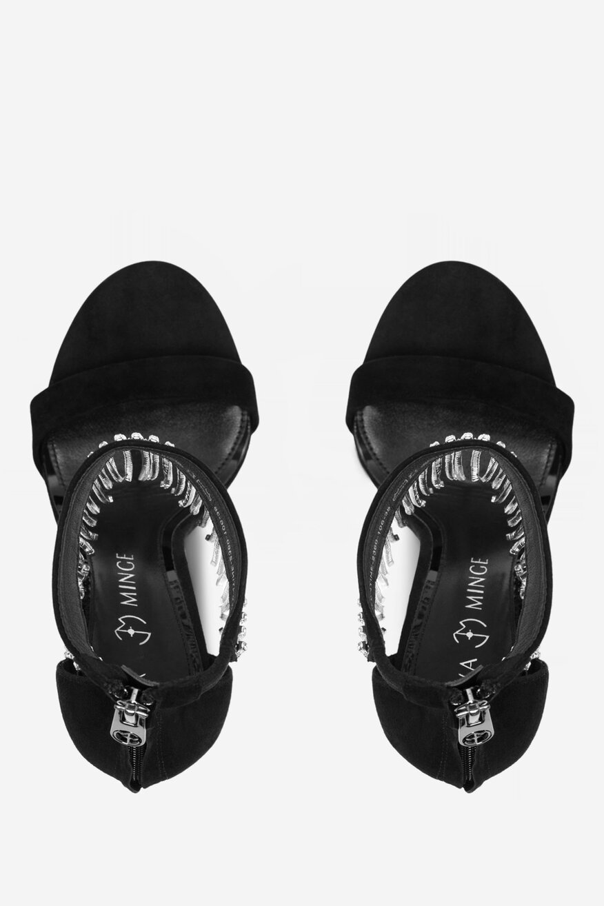 Sandały skórzane na szpilce