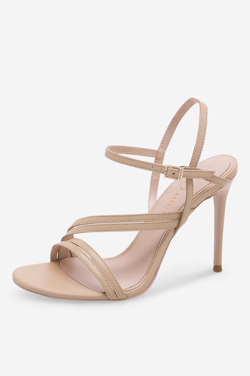 Sandały skórzane na szpilce