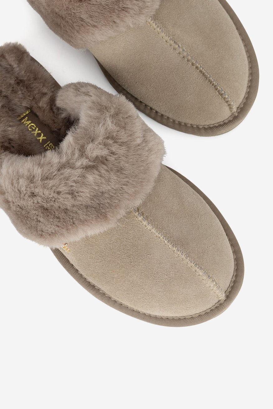 Kapcie skórzane ocieplane