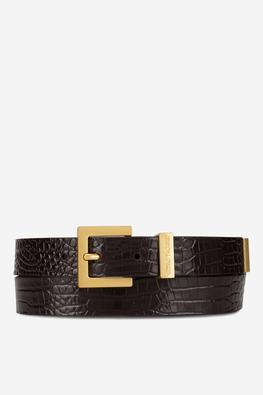 Pasek damski skórzany