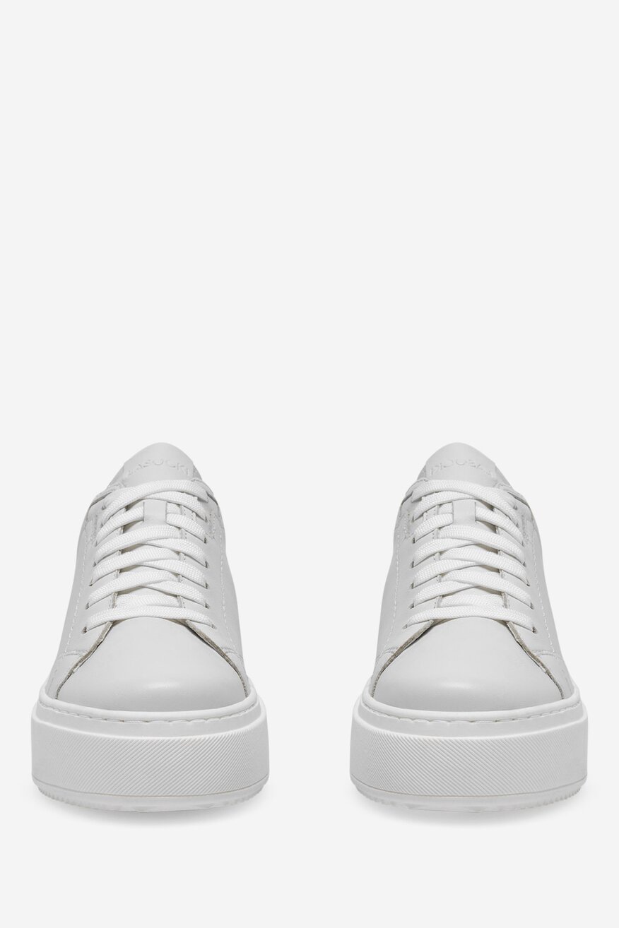 Sneakersy skórzane na platformie