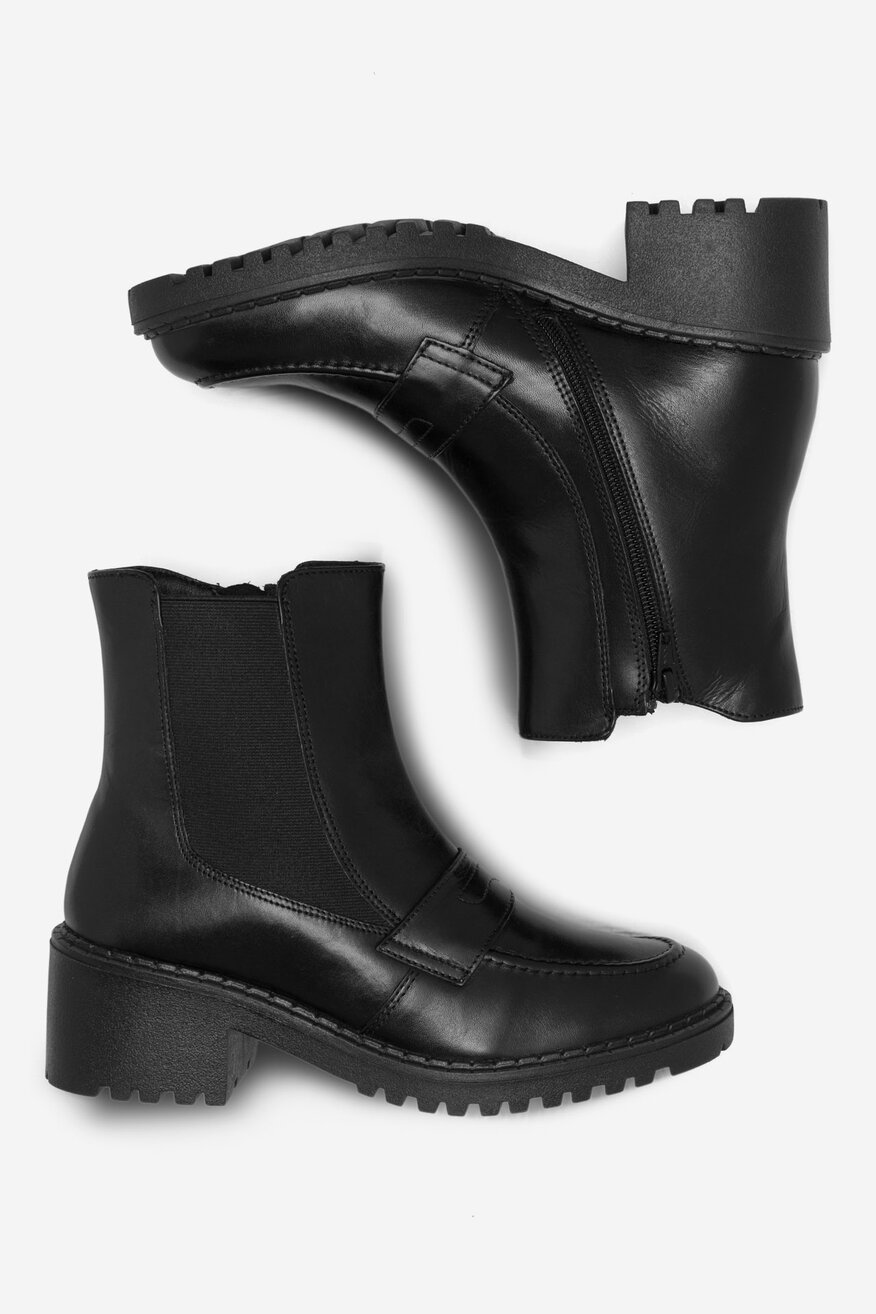 Botki skórzane ocieplane