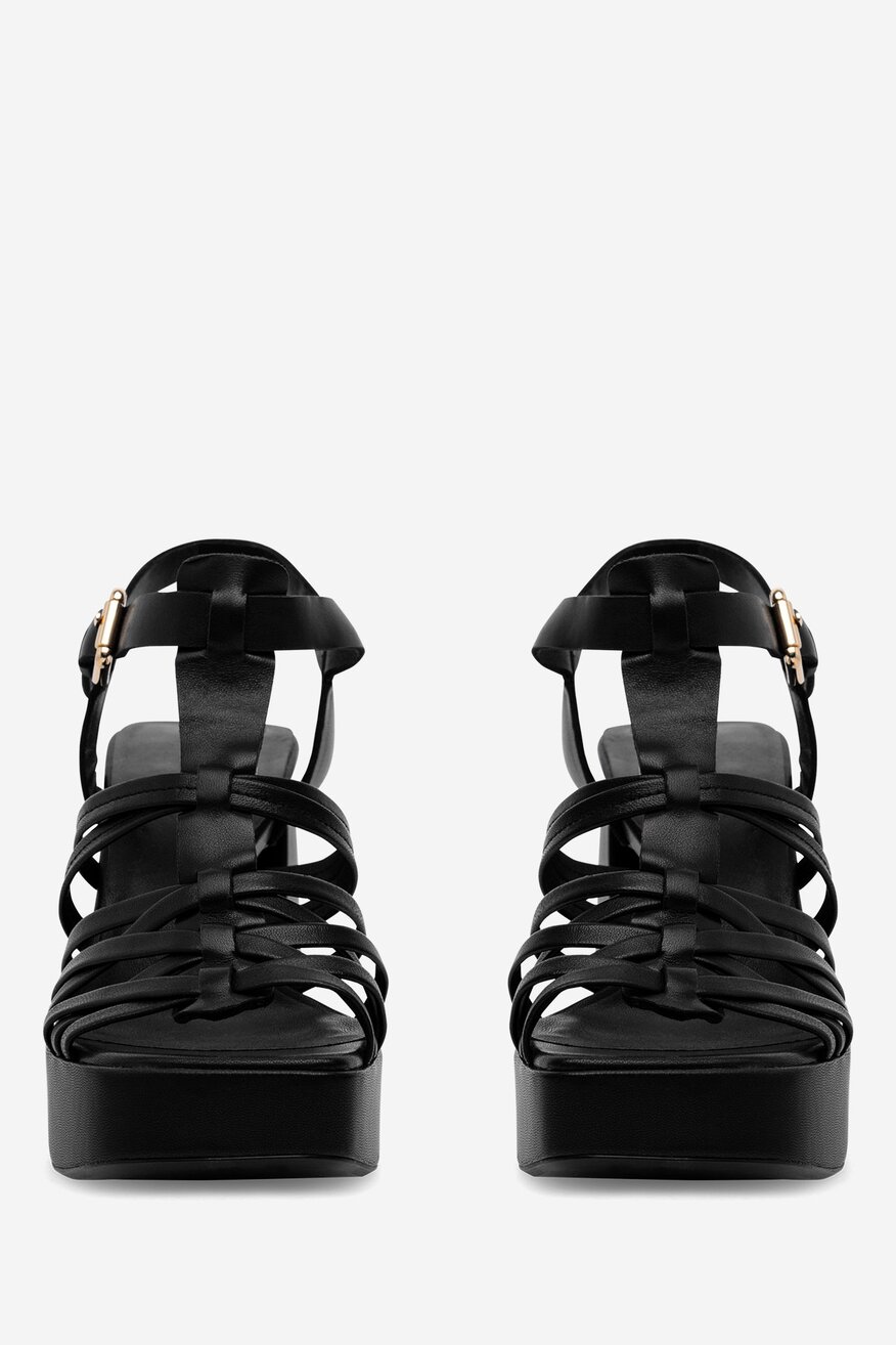 Sandały skórzane na słupku