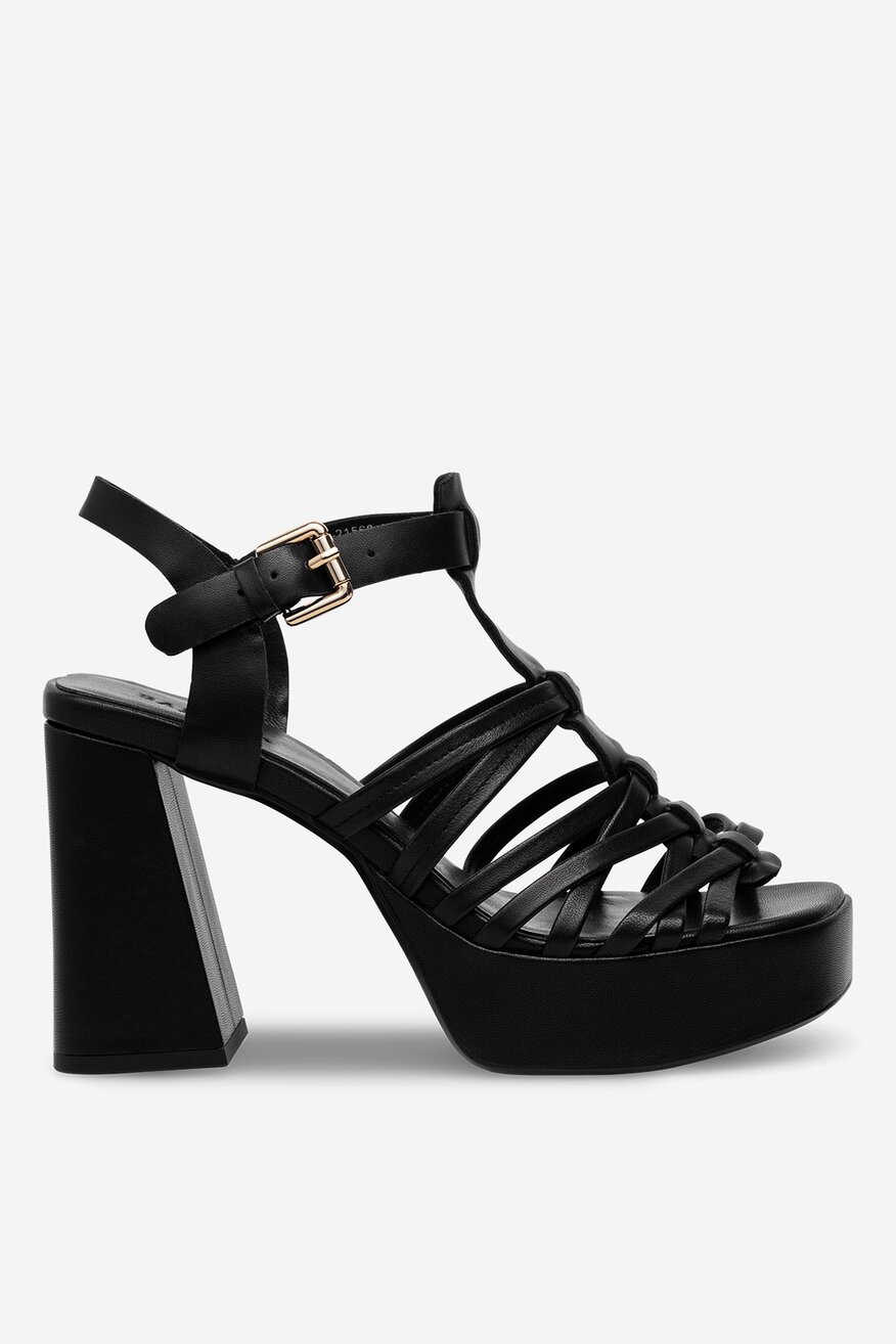 Sandały skórzane na słupku