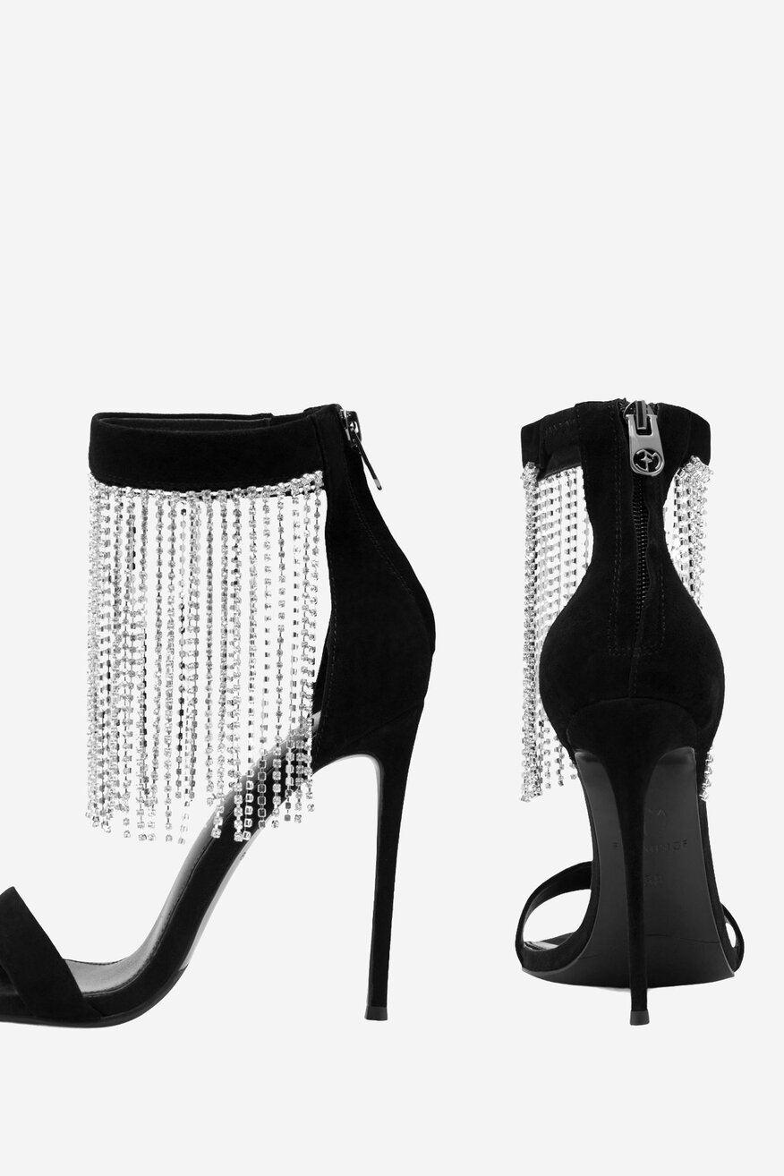 Sandały skórzane na szpilce