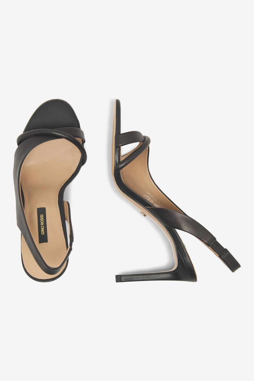 Sandały skórzane na szpilce