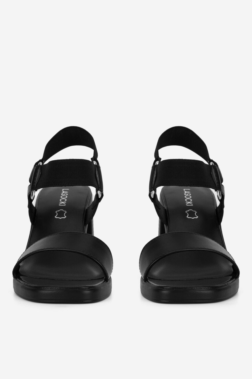 Sandały skórzane na słupku