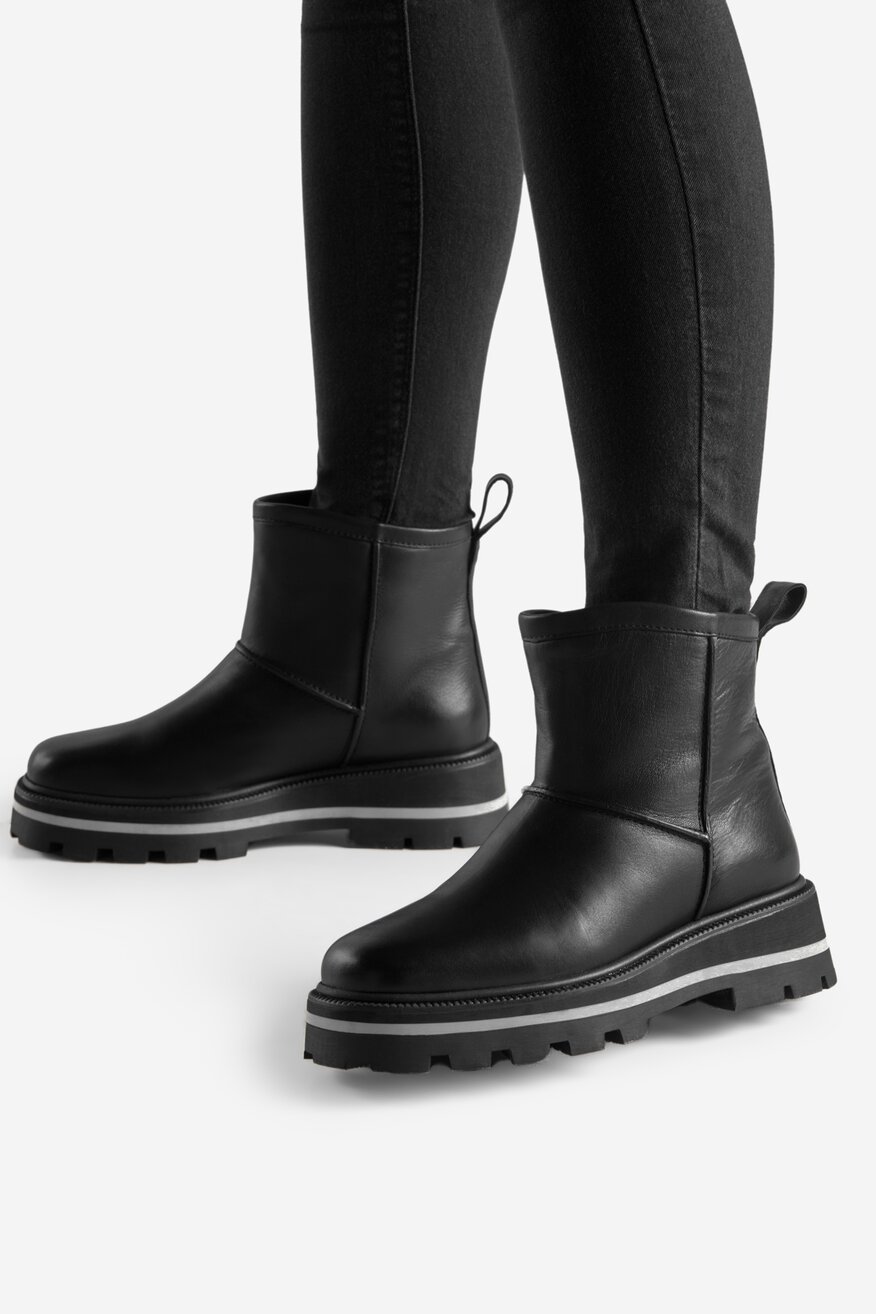 Botki skórzane ocieplane