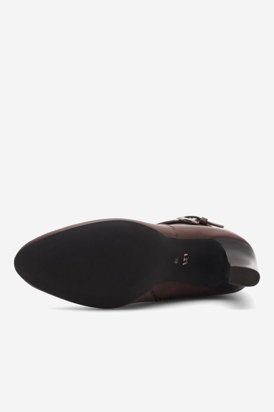 Botki skórzane na słupku